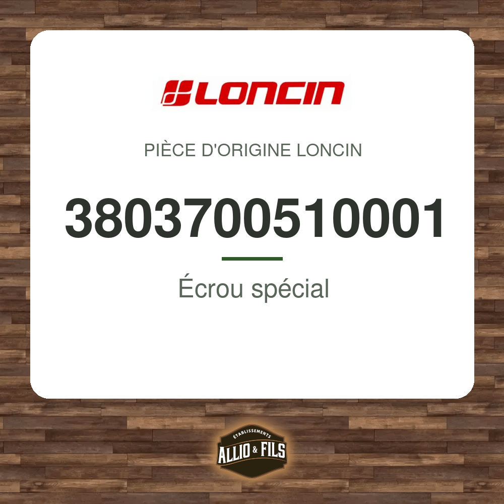 Écrou spécial - Loncin 3803700510001