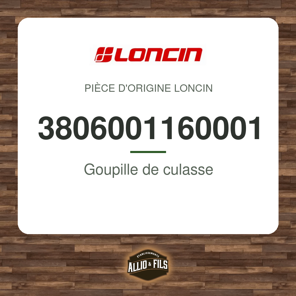 Goupille de culasse - Loncin 3806001160001