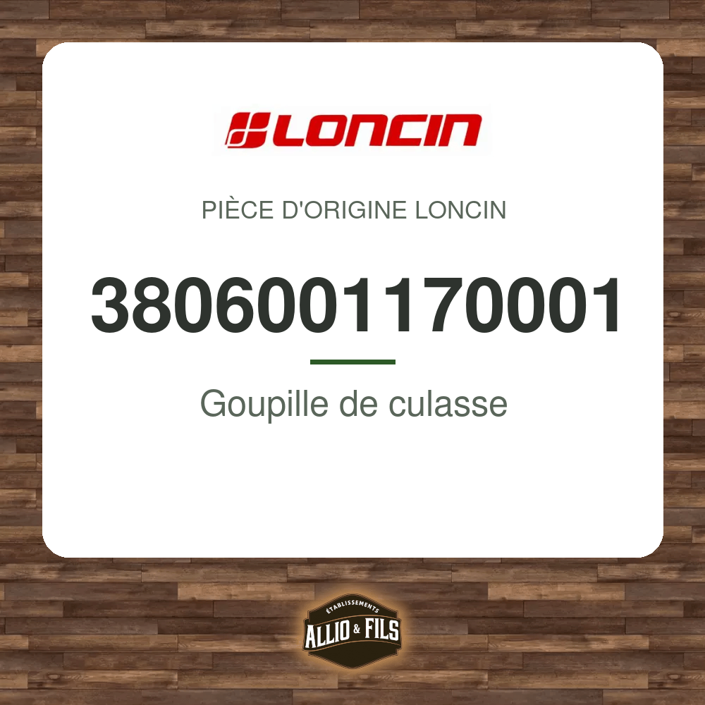 Goupille de culasse - Loncin 3806001170001