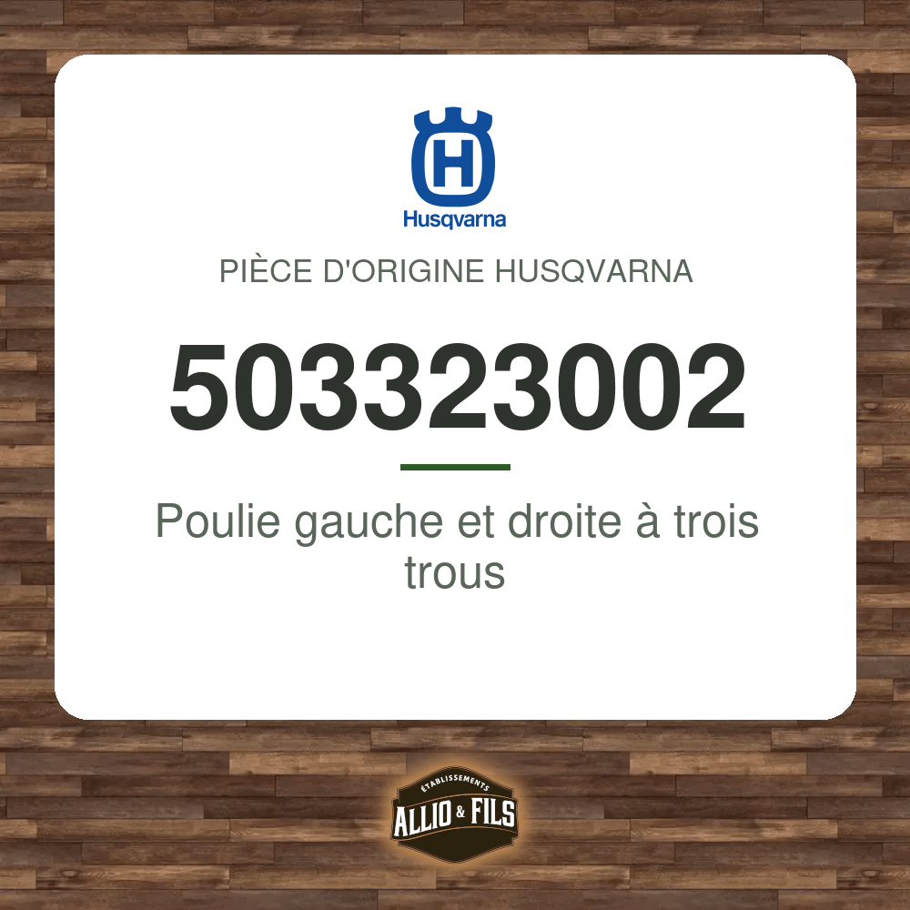 Poulie gauche et droite à trois trous - Husqvarna 503323002
