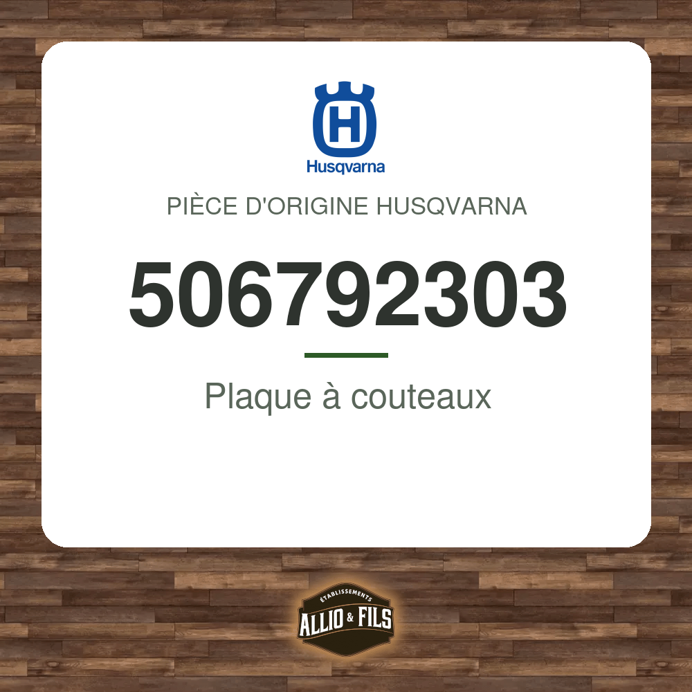 Plaque à couteaux - Husqvarna 506792303