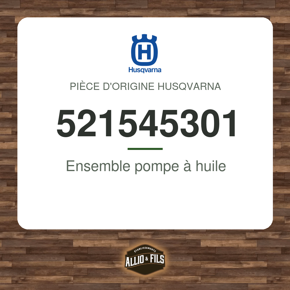 Ensemble pompe à huile - Husqvarna 521545301