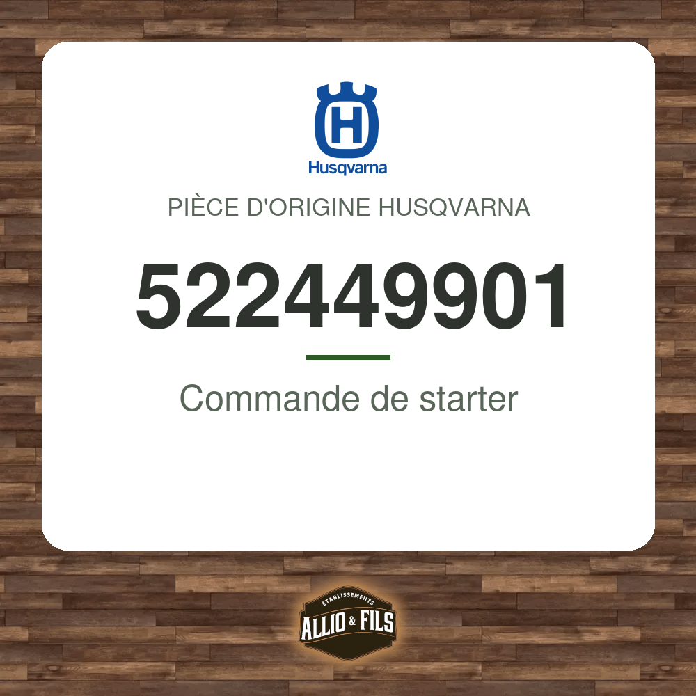 Commande de starter - Husqvarna 522449901