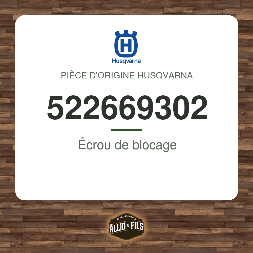 Écrou de blocage - Husqvarna 522669302