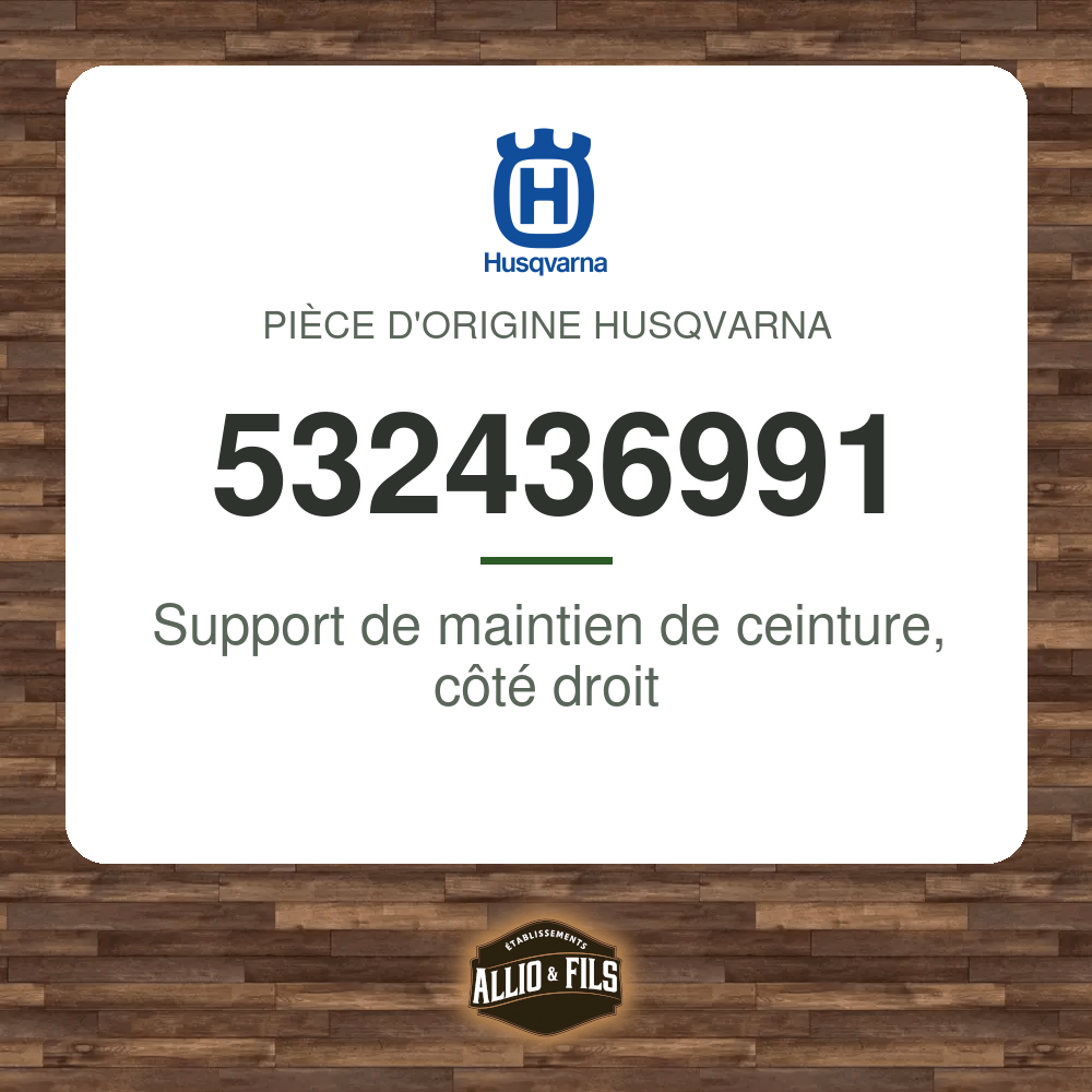 Support de maintien de ceinture, côté droit - Husqvarna 532436991