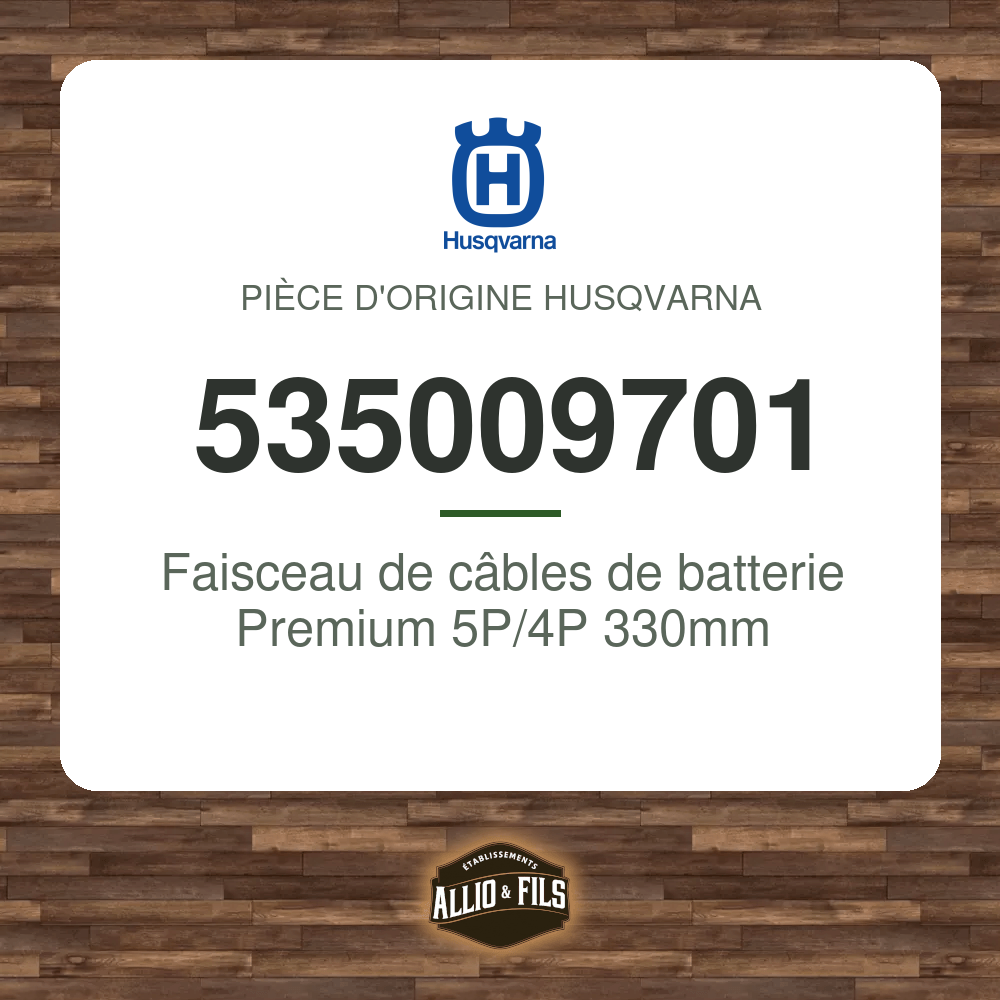 Faisceau de câbles de batterie Premium 5P/4P 330mm - Husqvarna 535009701