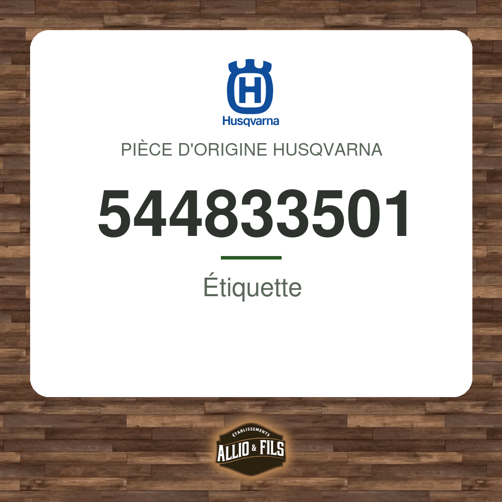 Étiquette - Husqvarna 544833501