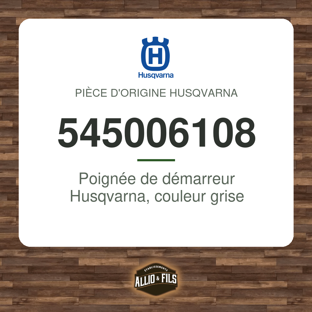 Poignée de démarreur Husqvarna, couleur grise - Husqvarna 545006108