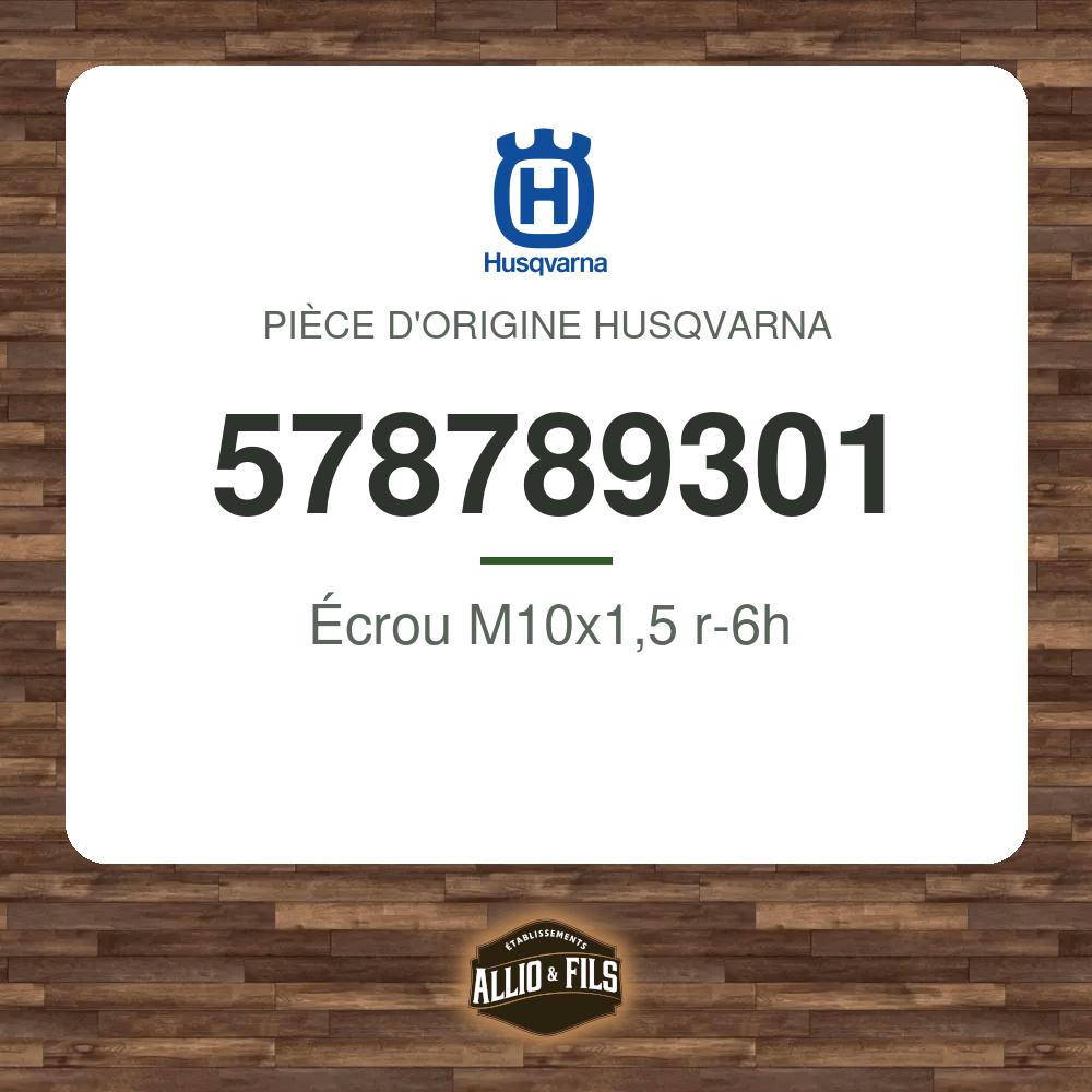 Écrou M10x1,5 r-6h - Husqvarna 578789301
