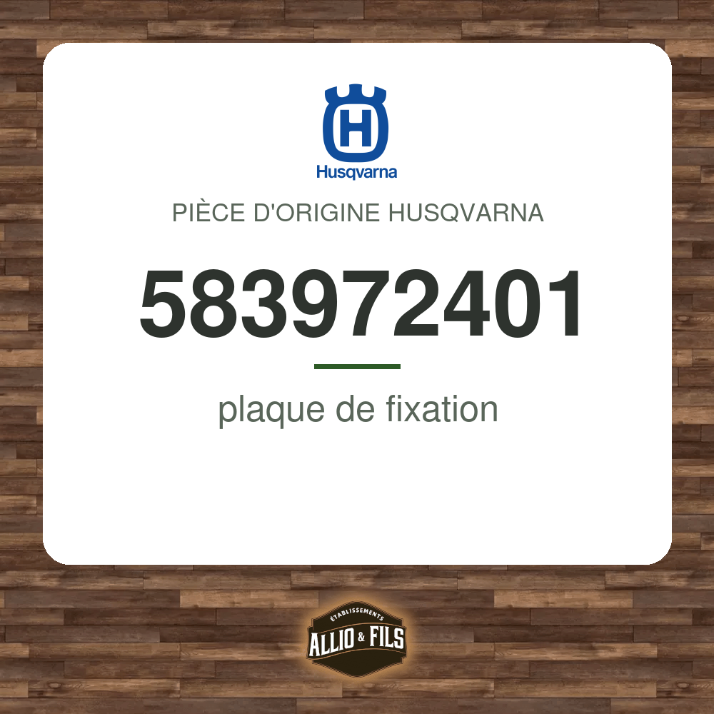 plaque de fixation - Husqvarna 583972401