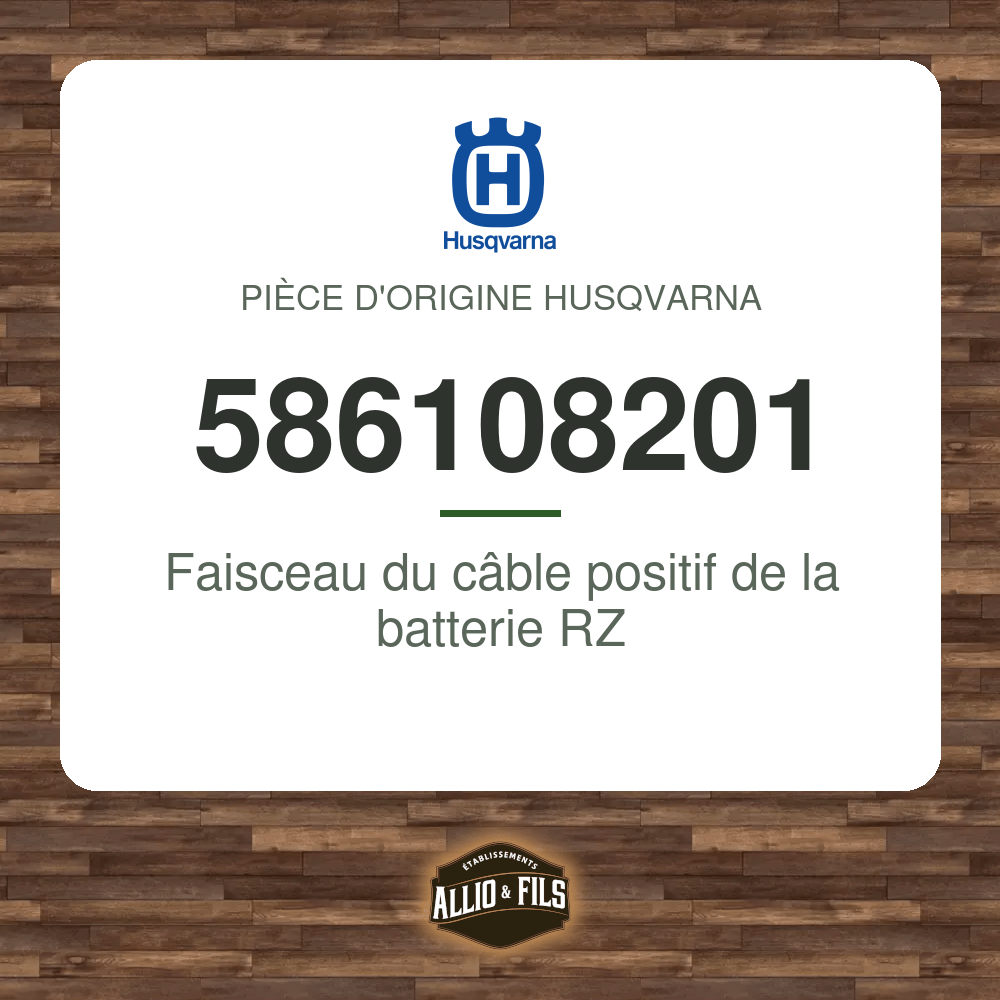 Faisceau du câble positif de la batterie RZ - Husqvarna 586108201