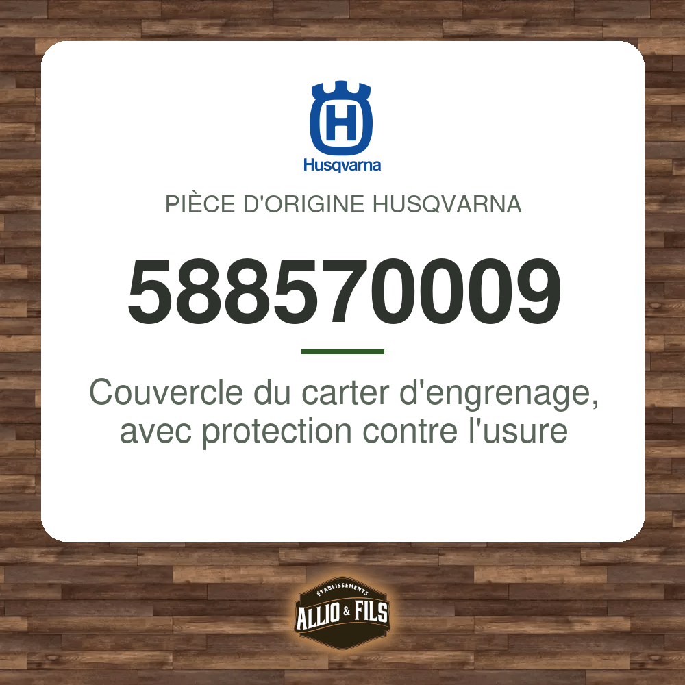 Couvercle du carter d'engrenage, avec protection contre l'usure - Husqvarna 588570009