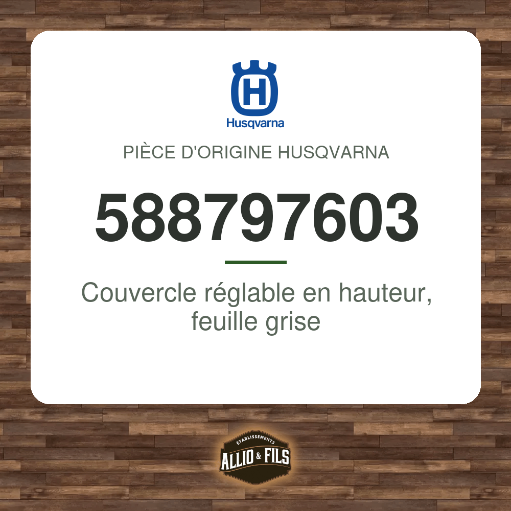 Couvercle réglable en hauteur, feuille grise - Husqvarna 588797603