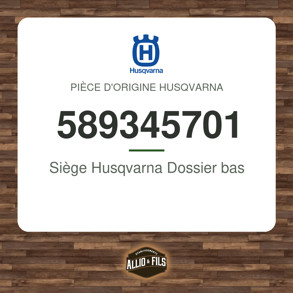 Siège Husqvarna Dossier bas - Husqvarna 589345701
