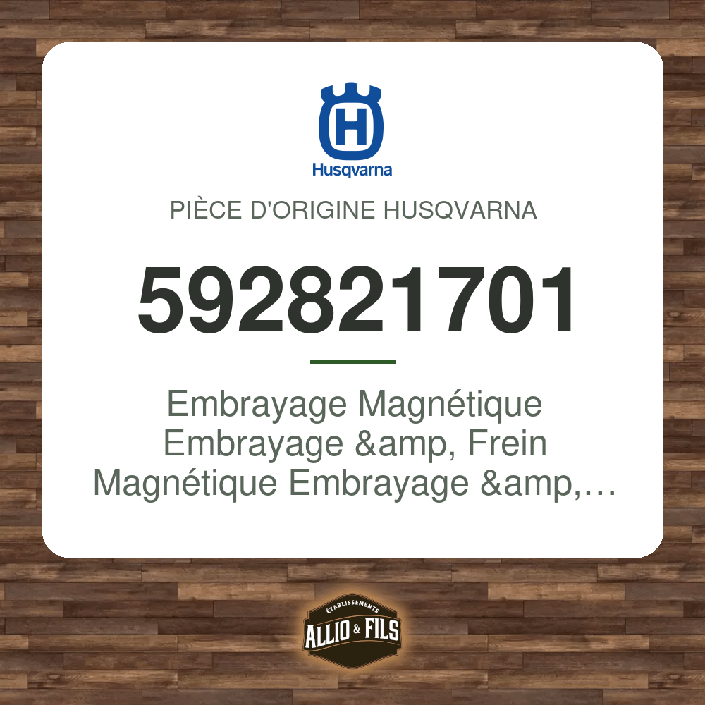 Embrayage Magnétique Embrayage &amp, Frein Magnétique Embrayage &amp, Frein - Husqvarna 592821701