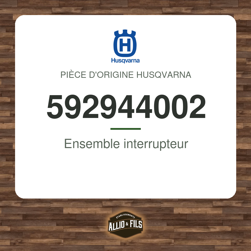 Ensemble interrupteur - Husqvarna 592944002