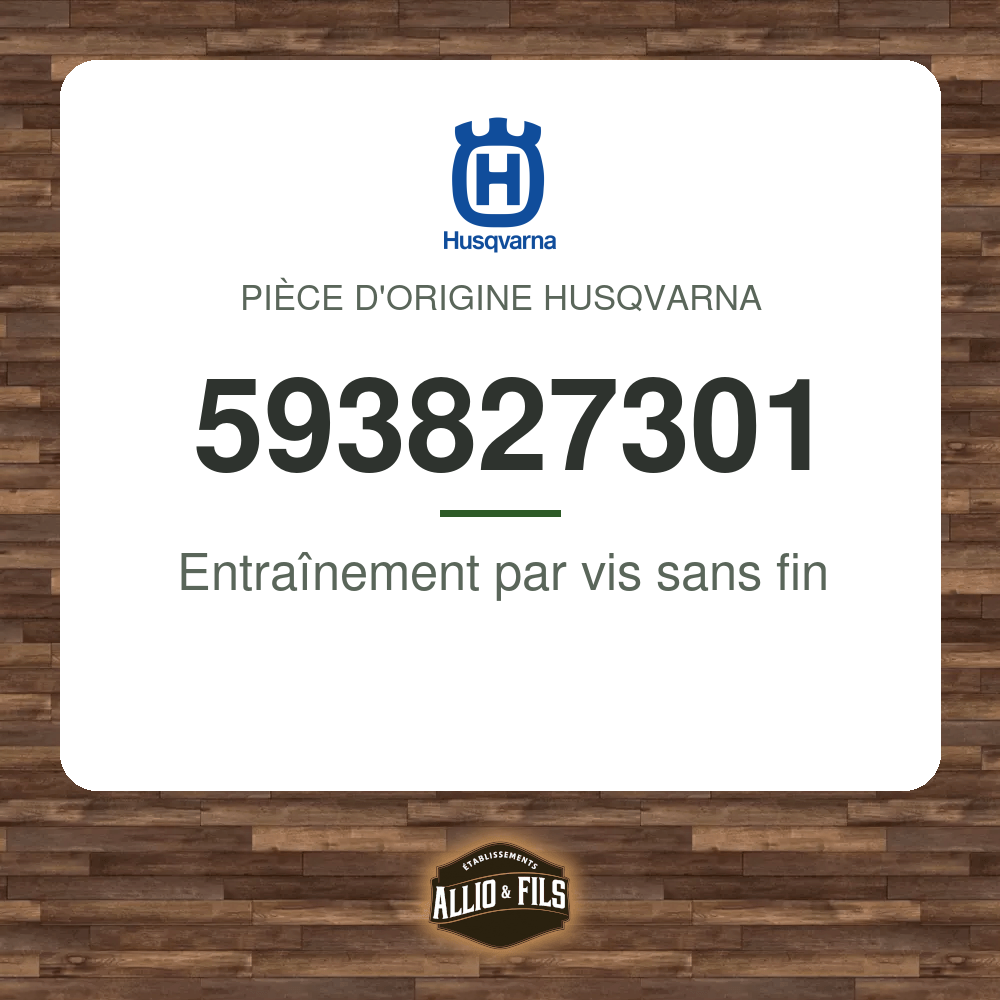 Entraînement par vis sans fin - Husqvarna 593827301