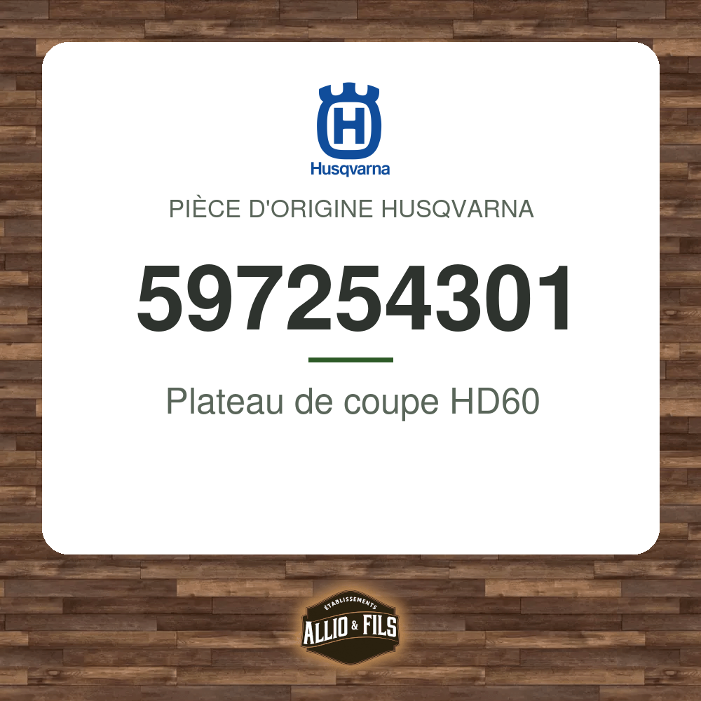 Plateau de coupe HD60 - Husqvarna 597254301