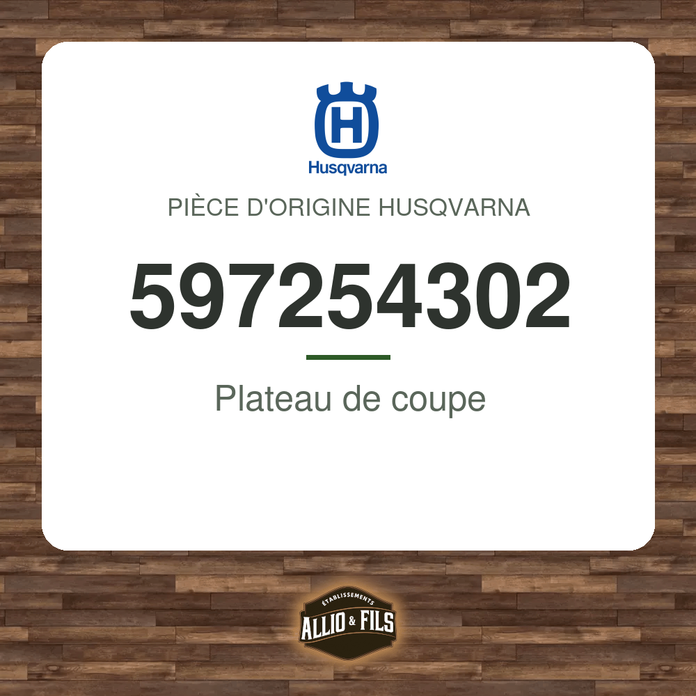 Plateau de coupe - Husqvarna 597254302