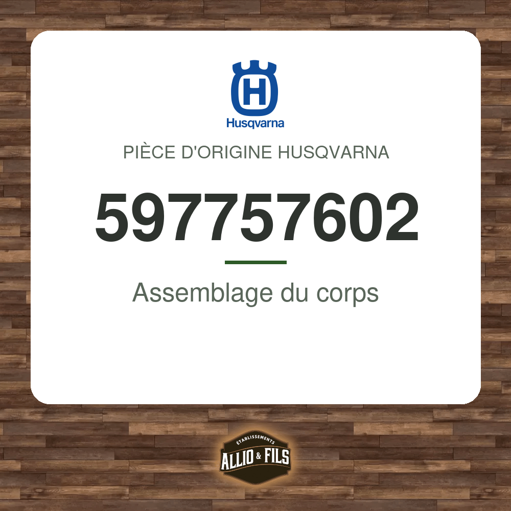 Assemblage du corps - Husqvarna 597757602