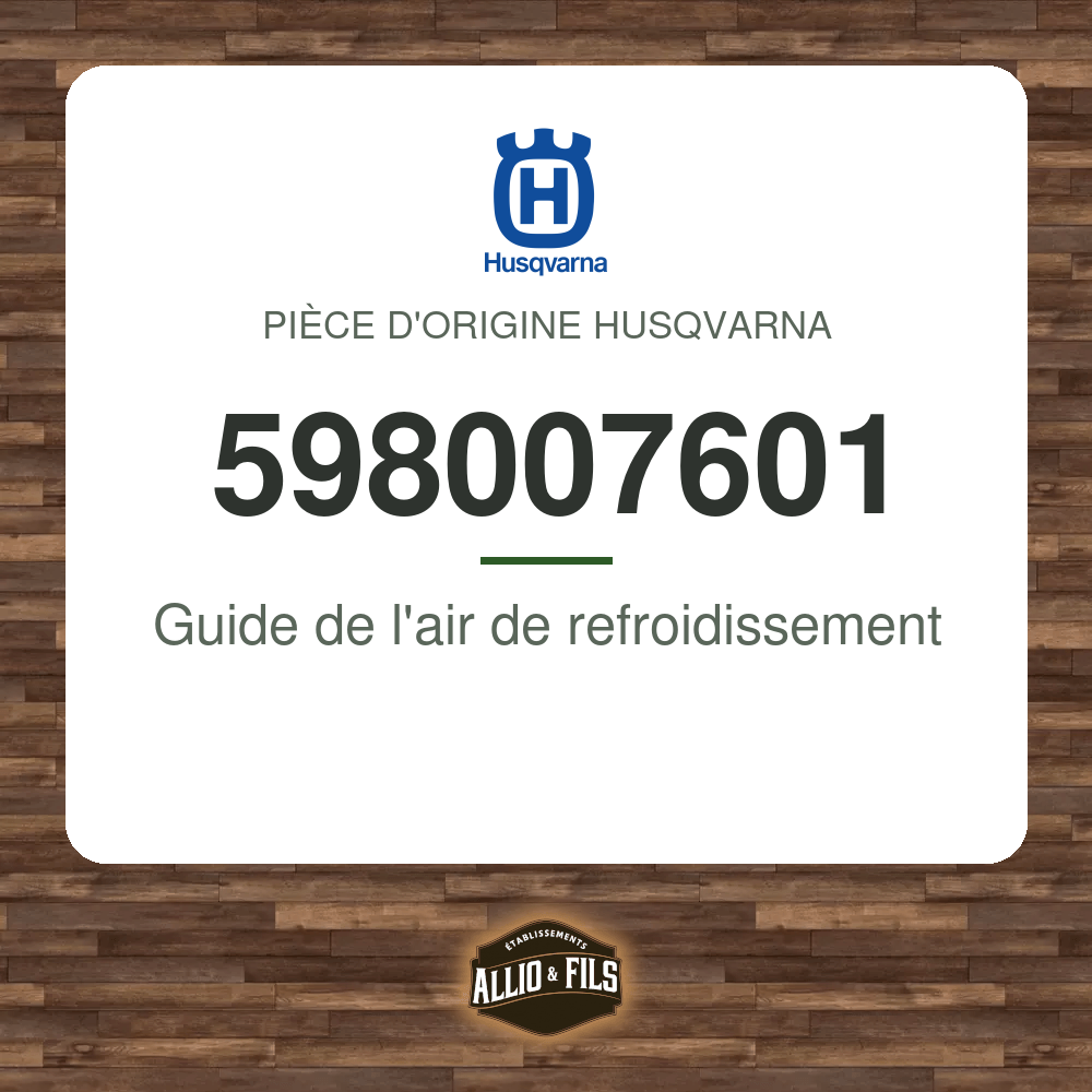 Guide de l'air de refroidissement - Husqvarna 598007601