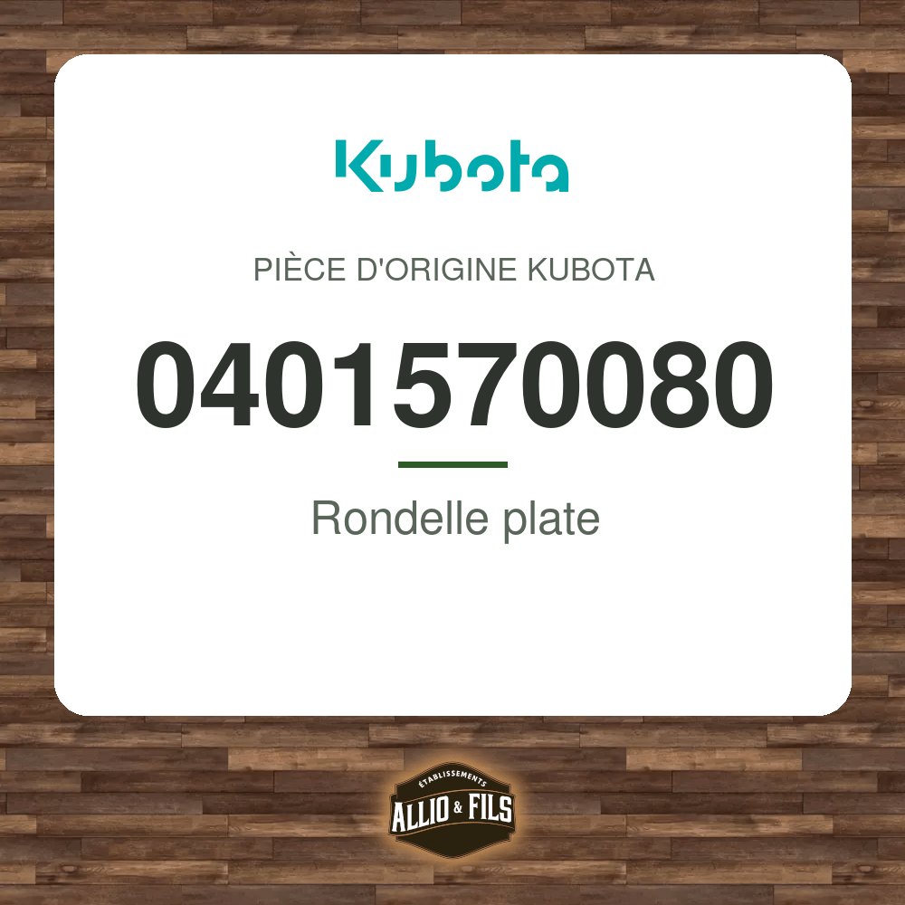 Rondelle plate - Kubota 0401570080