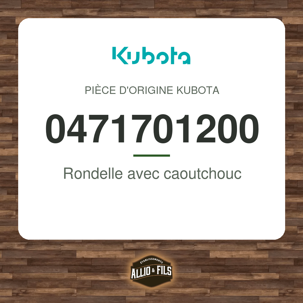 Rondelle avec caoutchouc - Kubota 0471701200