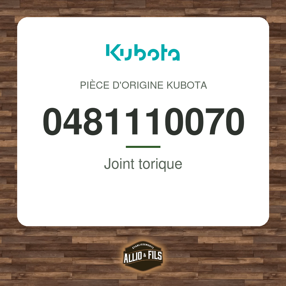 Joint torique - Kubota 0481110070