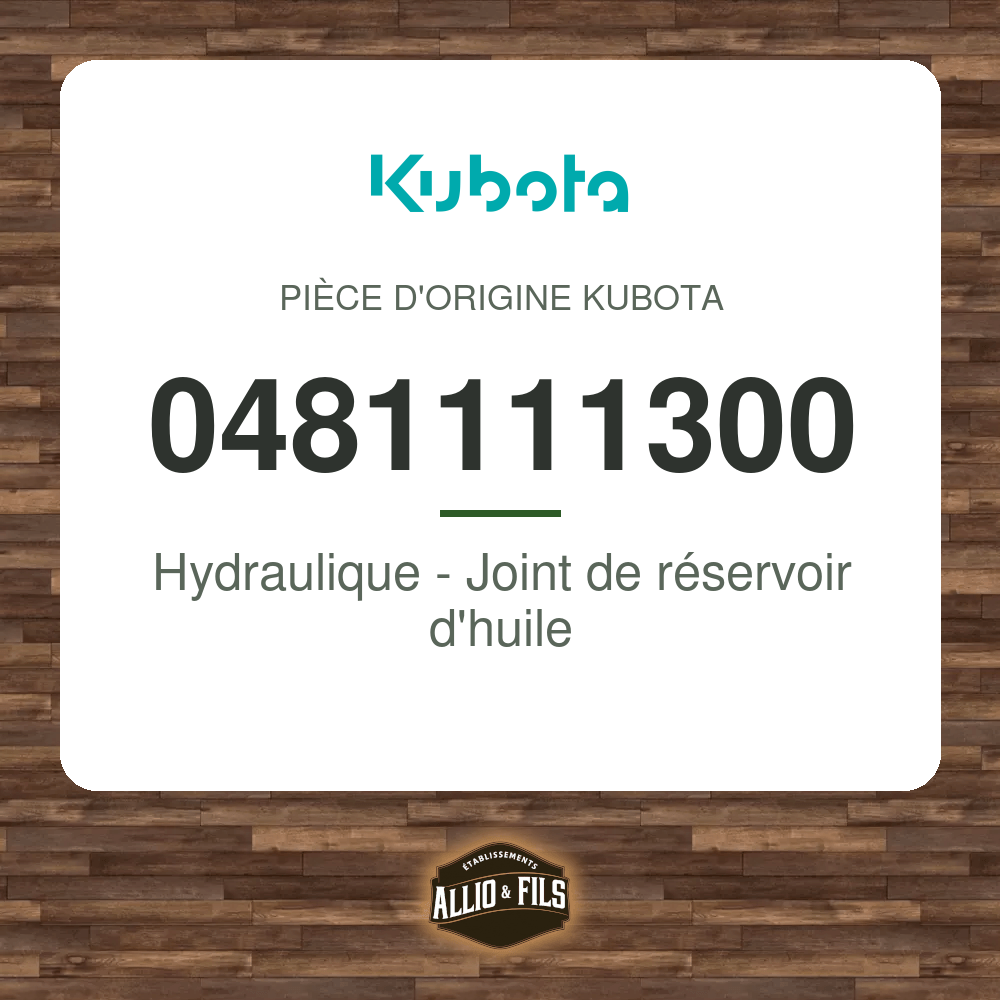 Hydraulique - Joint de réservoir d'huile - Kubota 0481111300