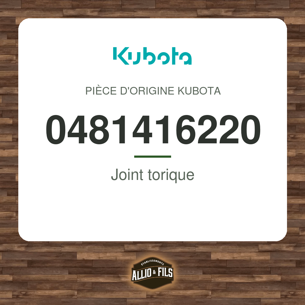 Joint torique - Kubota 0481416220