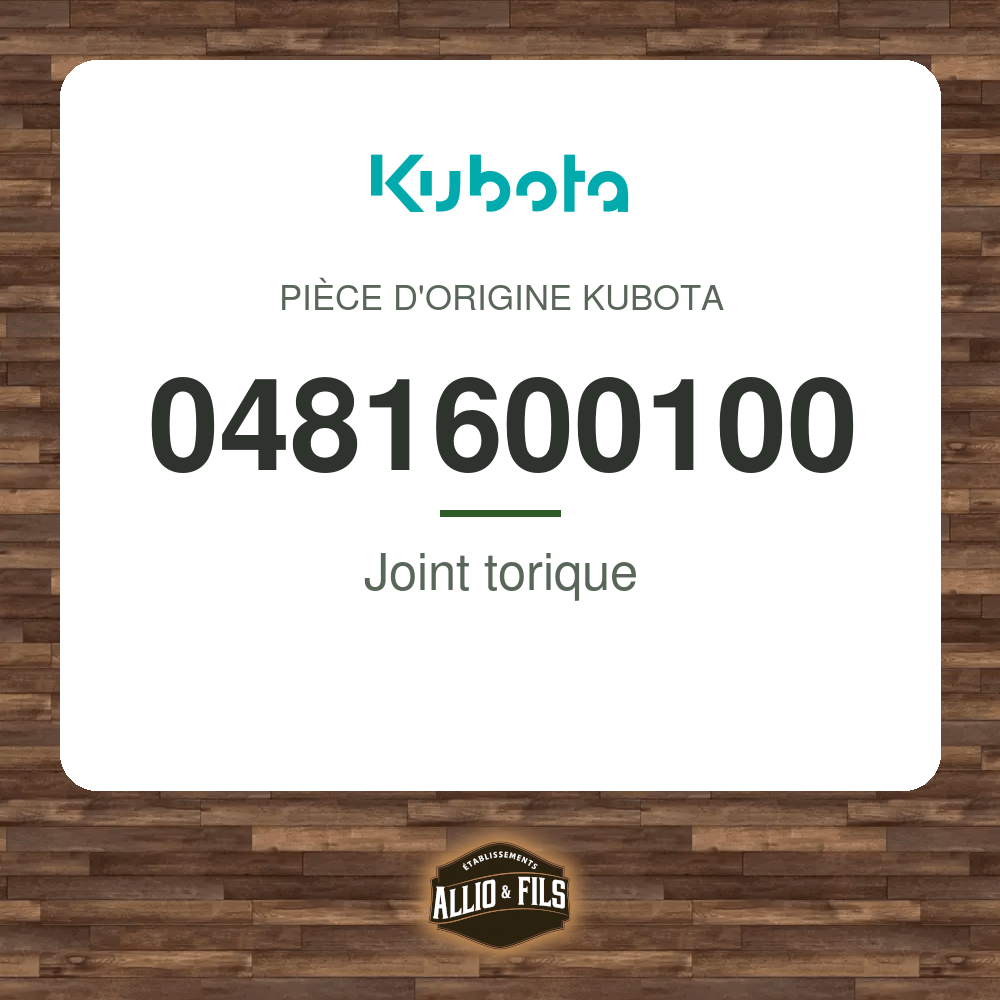 Joint torique - Kubota 0481600100