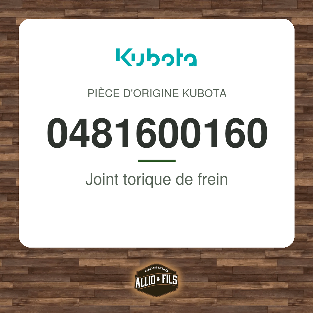 Joint torique de frein - Kubota 0481600160