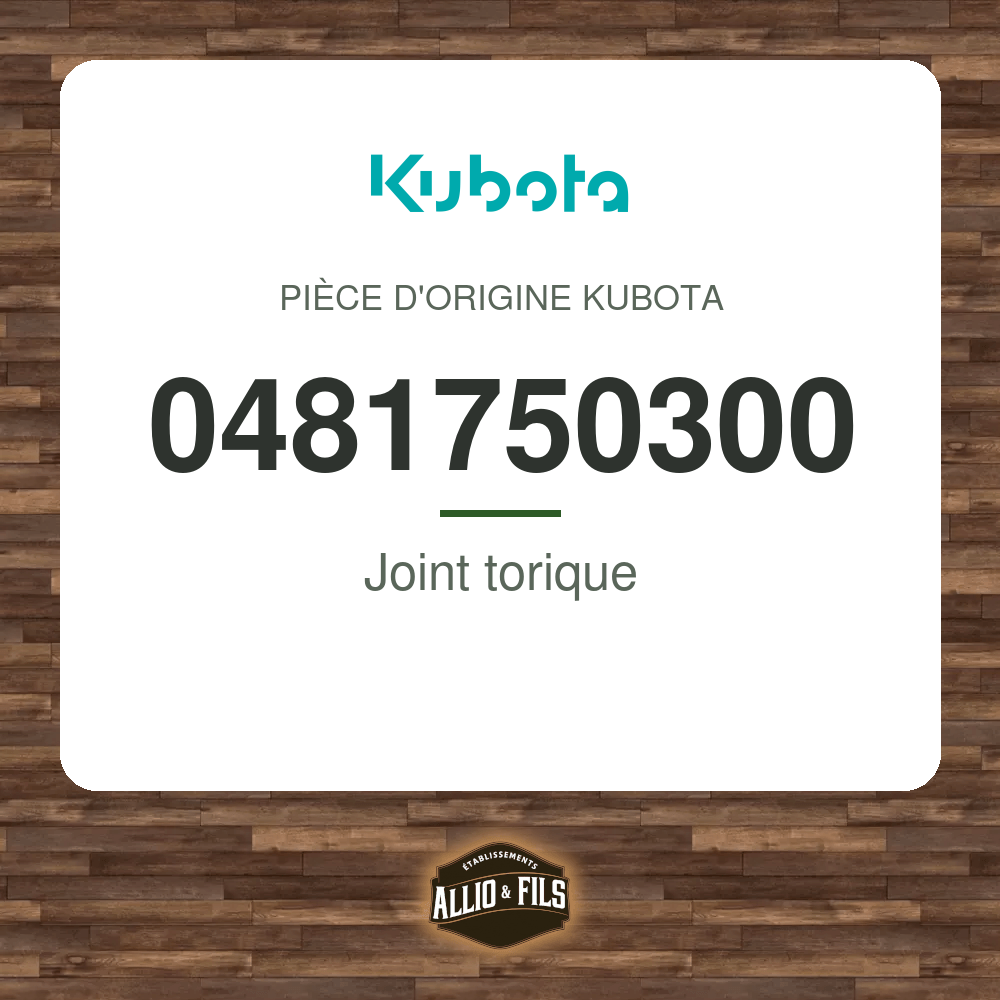 Joint torique - Kubota 0481750300