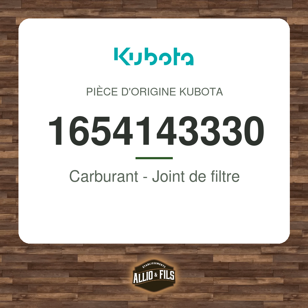 Carburant - Joint de filtre - Kubota 1654143330