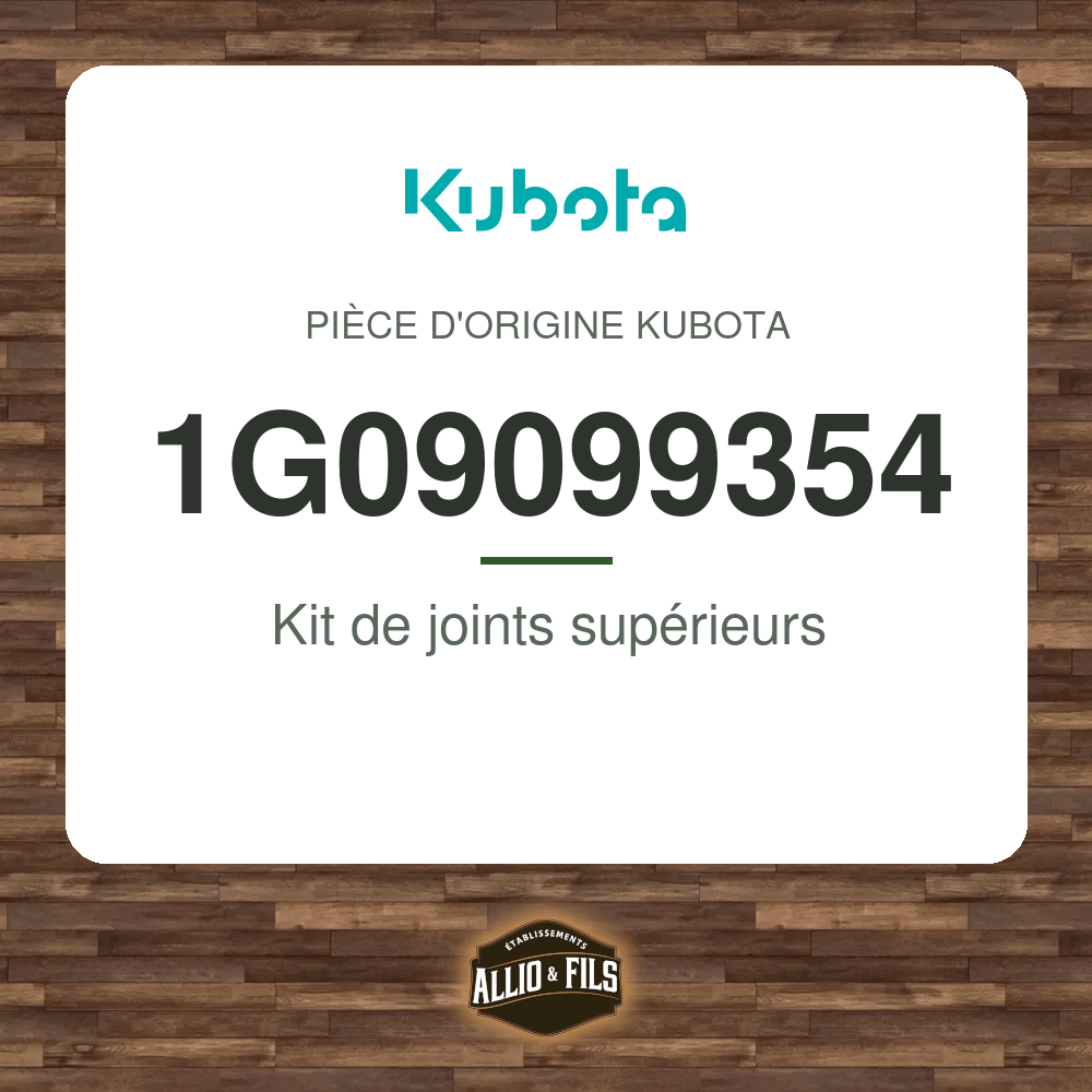 Kit de joints supérieurs - Kubota 1G09099354