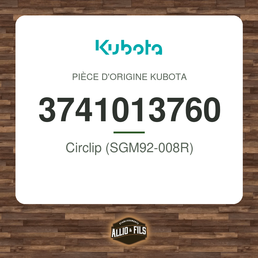 Circlip (SGM92-008R) - Kubota 3741013760