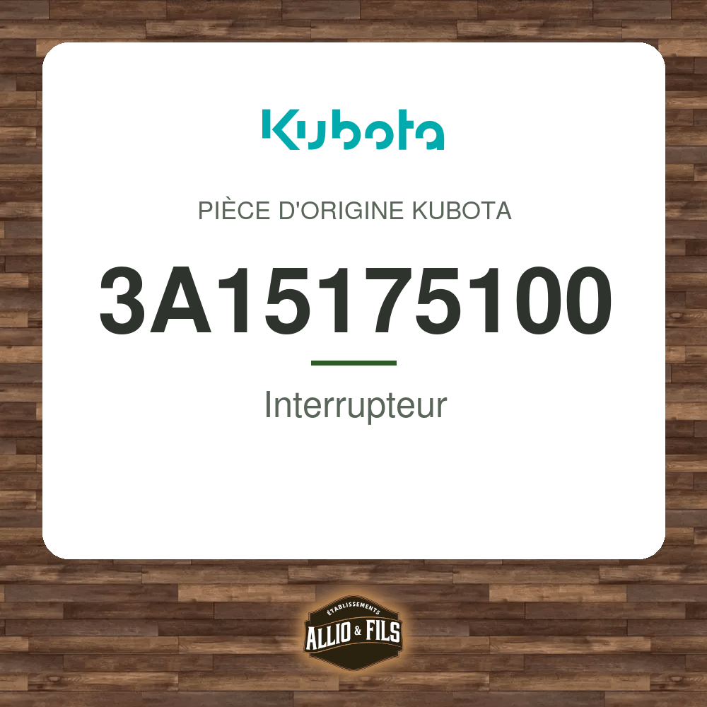 Interrupteur - Kubota 3A15175100