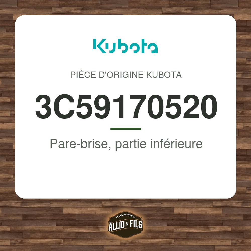 Pare-brise, partie inférieure - Kubota 3C59170520