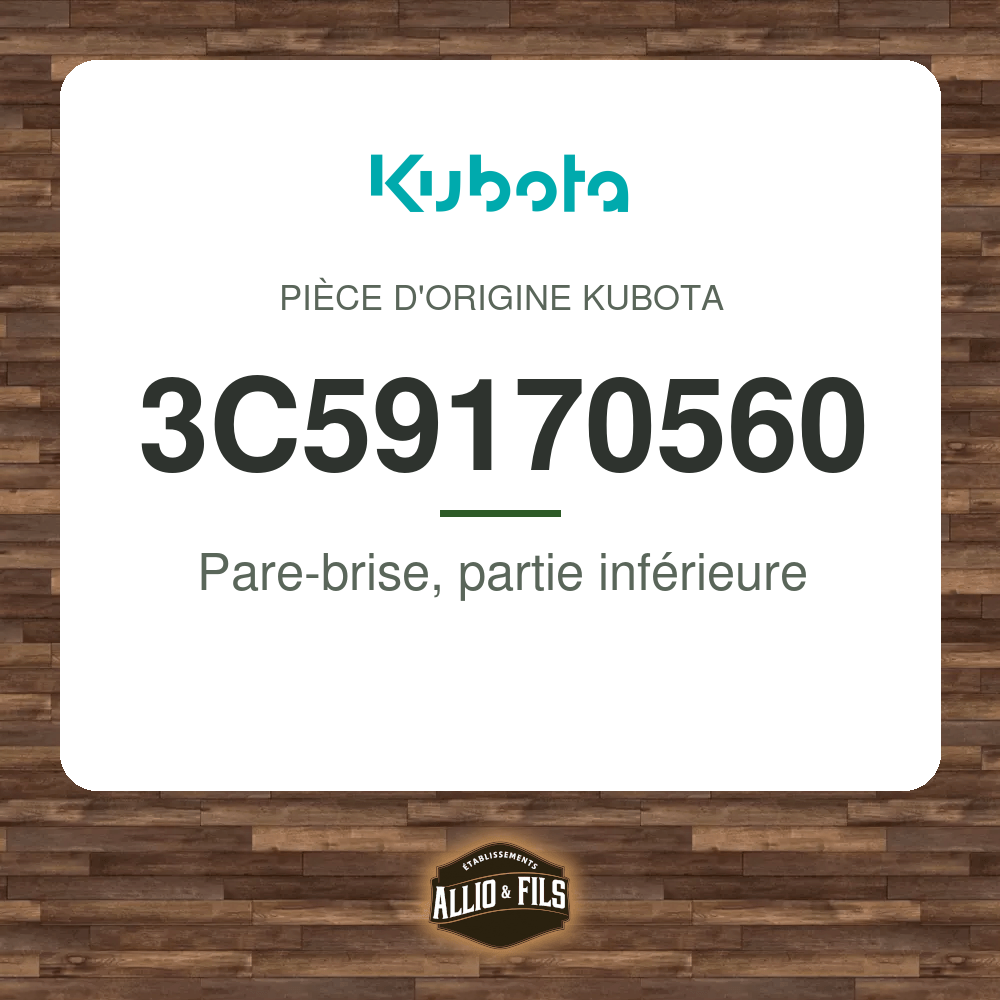 Pare-brise, partie inférieure - Kubota 3C59170560