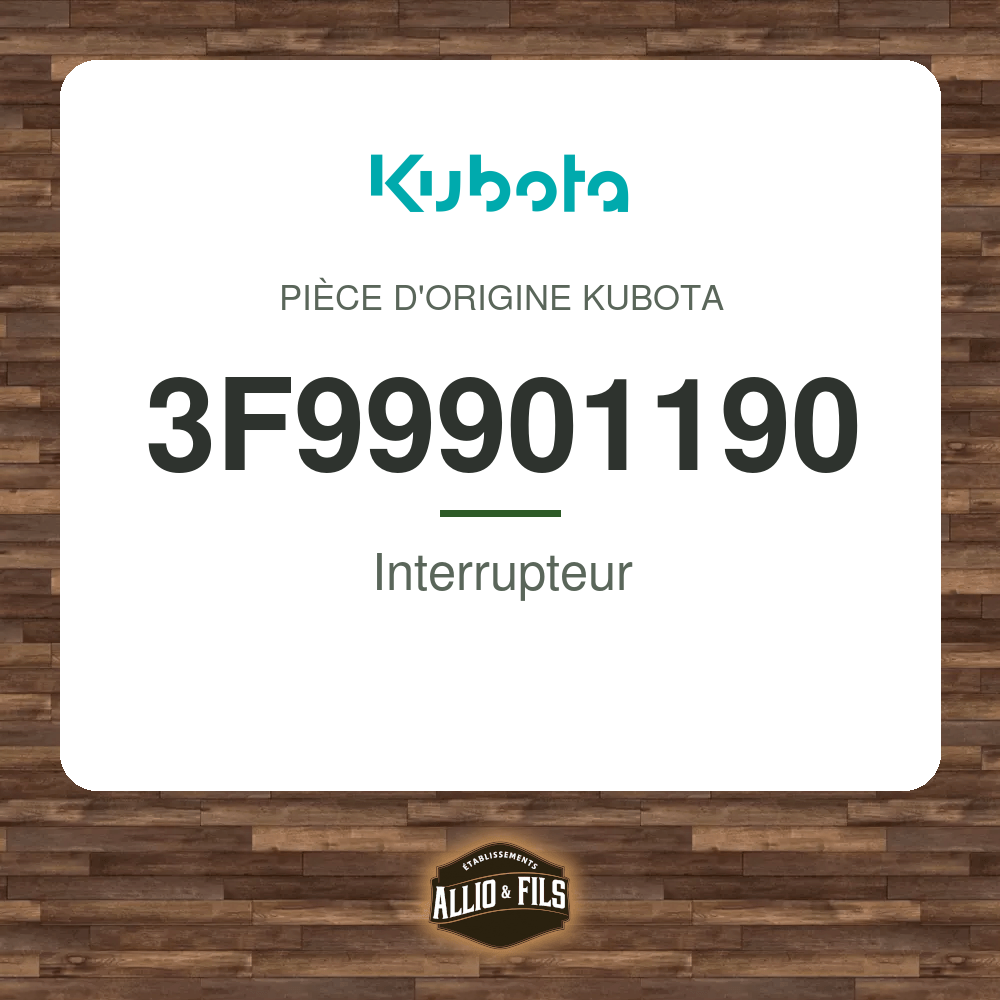 Interrupteur - Kubota 3F99901190