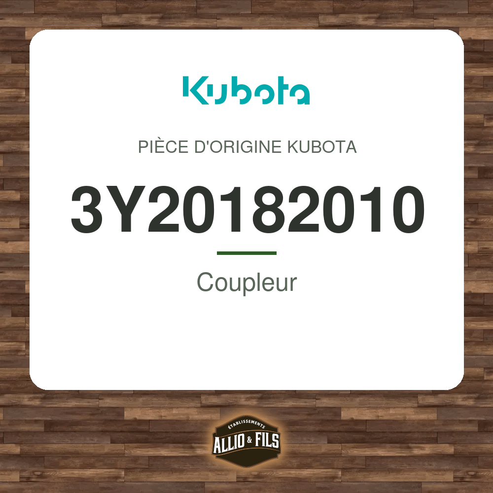 Coupleur - Kubota 3Y20182010