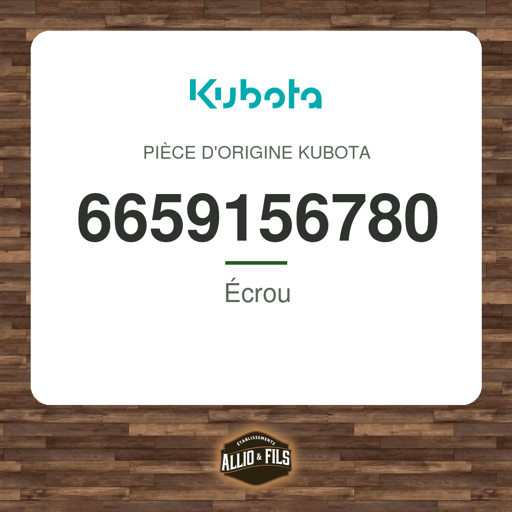 Écrou - Kubota 6659156780