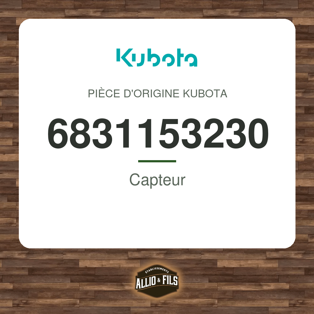 Capteur - Kubota 6831153230