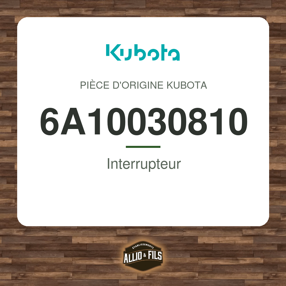 Interrupteur - Kubota 6A10030810