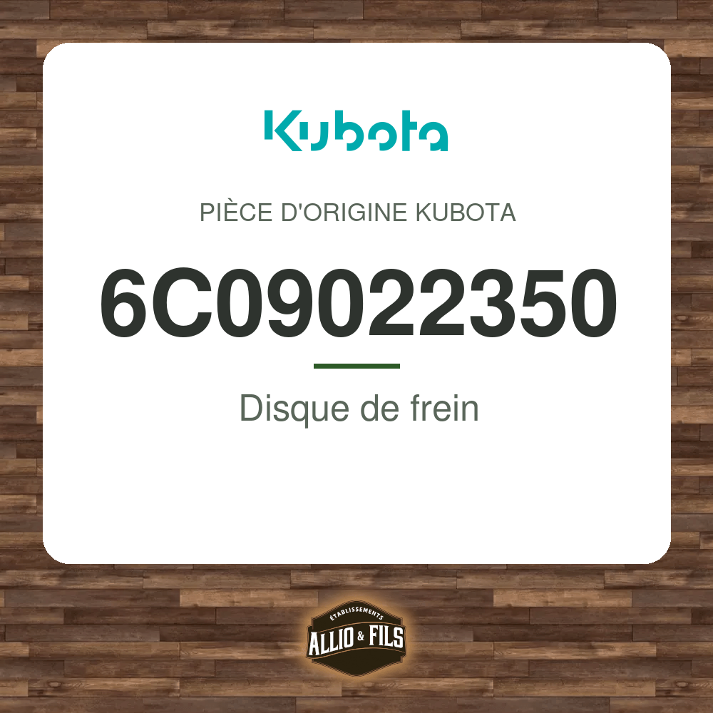 Disque de frein - Kubota 6C09022350