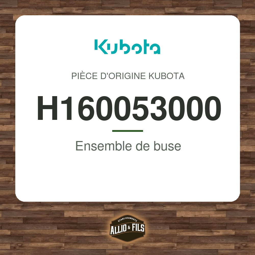Ensemble de buse - Kubota H160053000