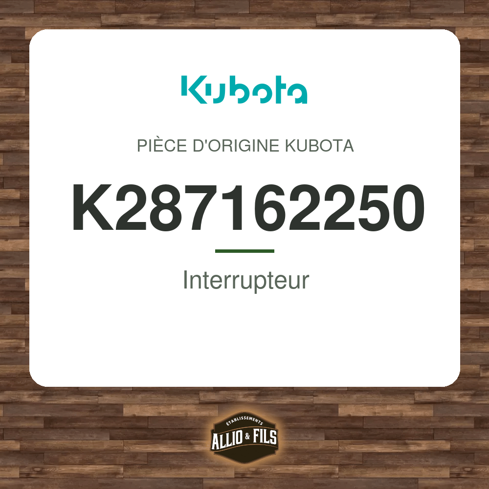 Interrupteur - Kubota K287162250