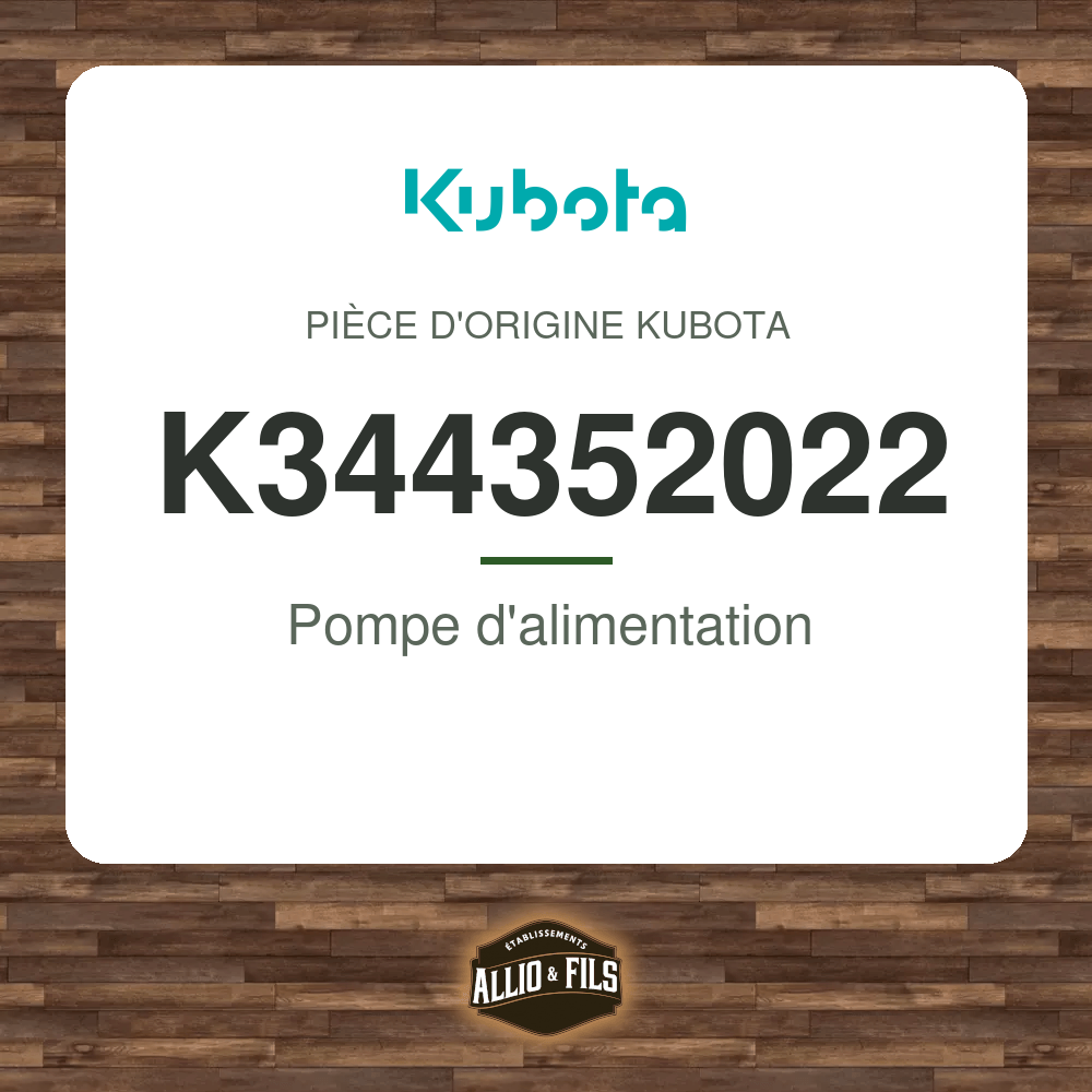Pompe d'alimentation - Kubota K344352022