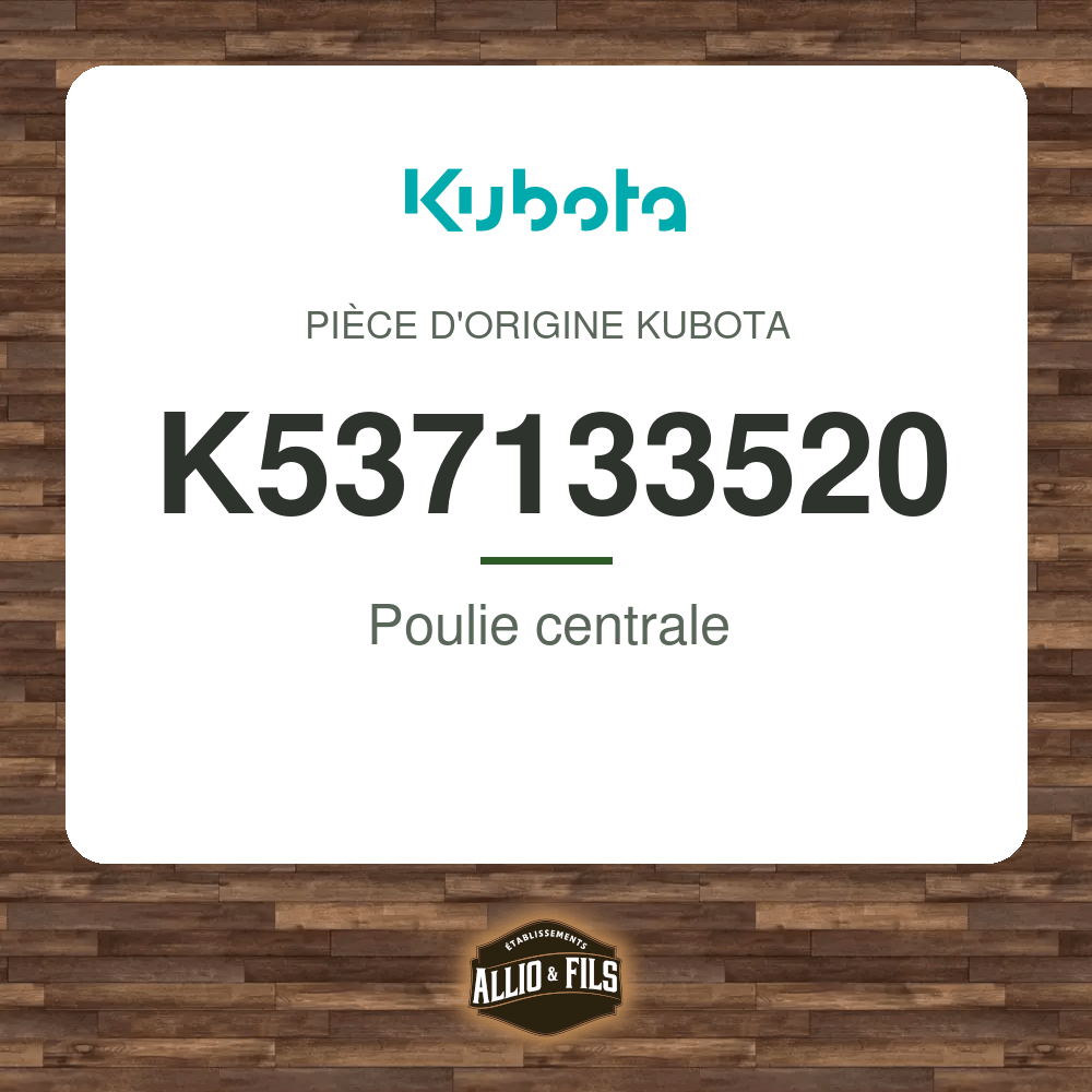 Poulie centrale - Kubota K537133520