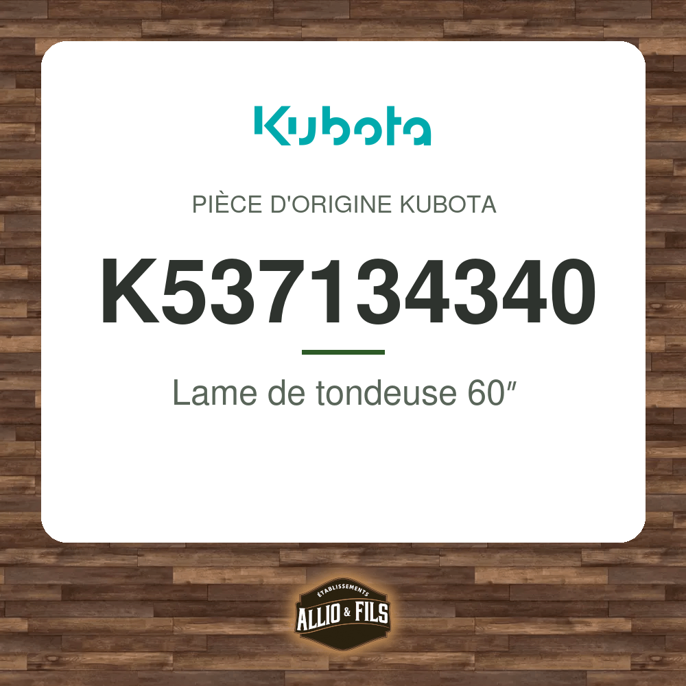 Lame de tondeuse 60″ - Kubota K537134340